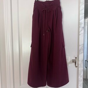 Anthropologie Maeve Burgundy Wide-Leg Pants XS
